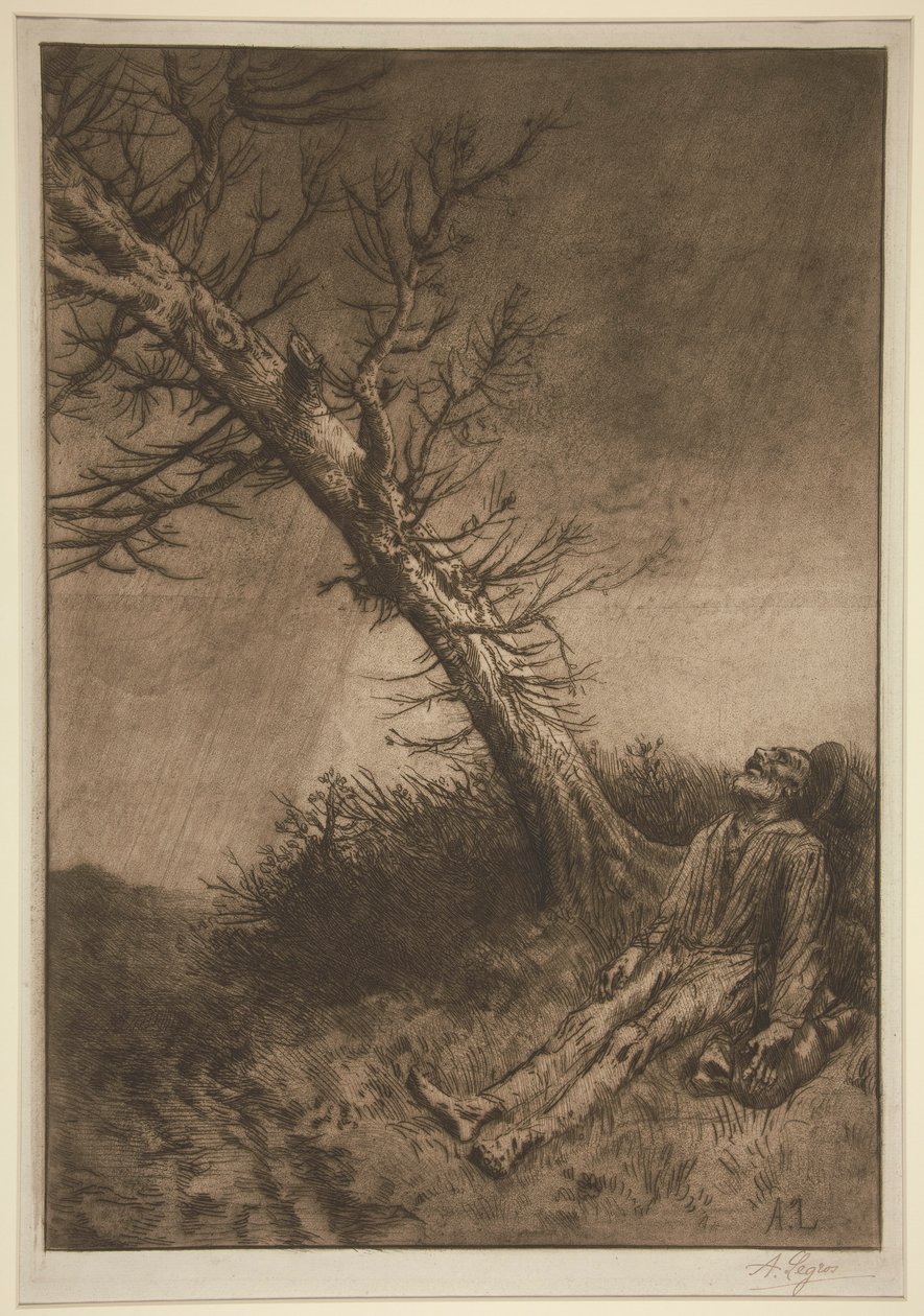 La mort du vagabond (De dood van de zwerver) door Alphonse Legros