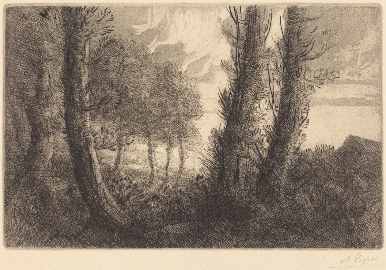 Landschap door Alphonse Legros