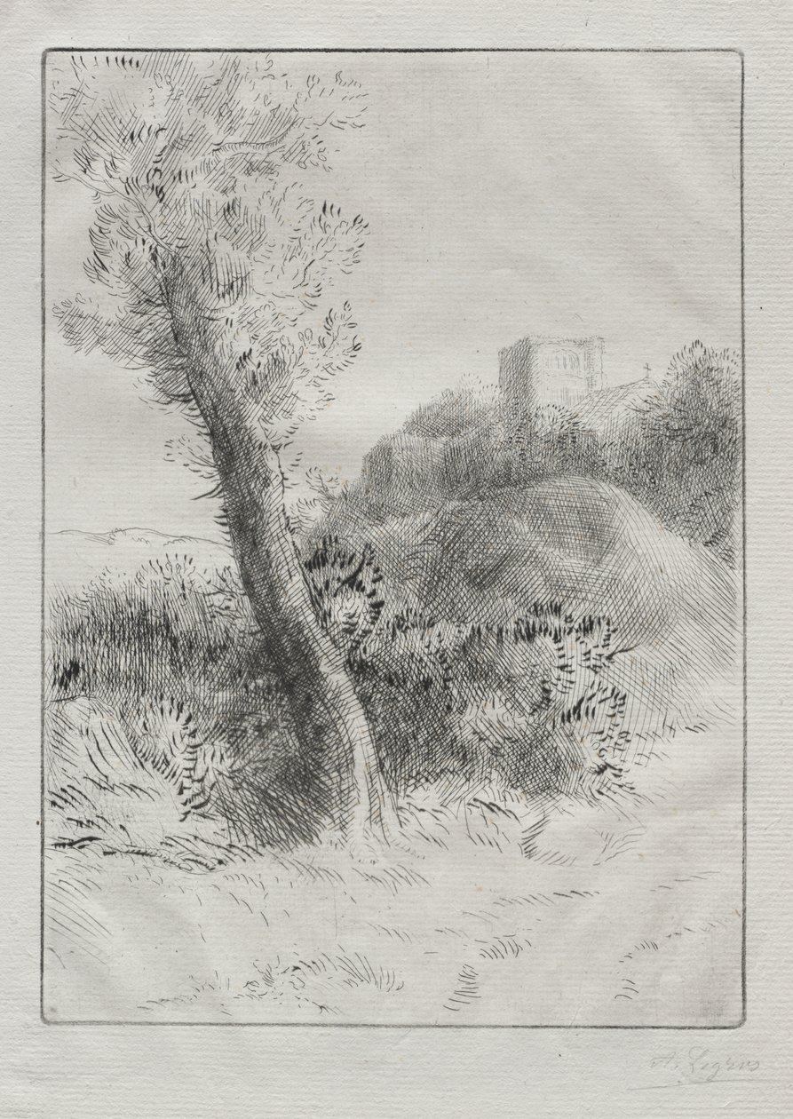 Landschap door Alphonse Legros