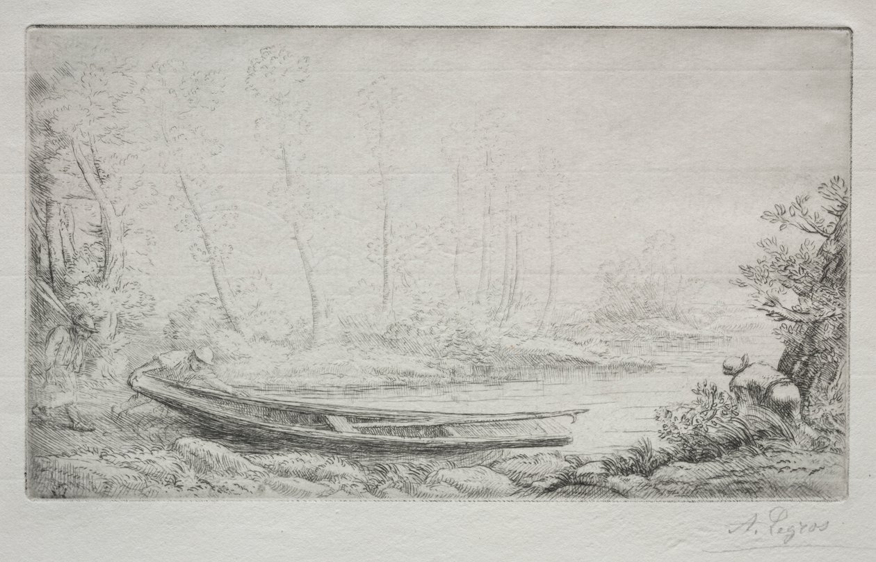 Het Vertrek voor de Visvangst, in de Nevels door Alphonse Legros