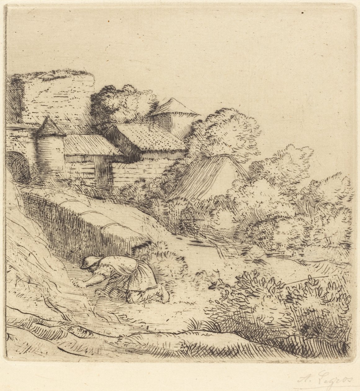 Kleine grasbrander door Alphonse Legros