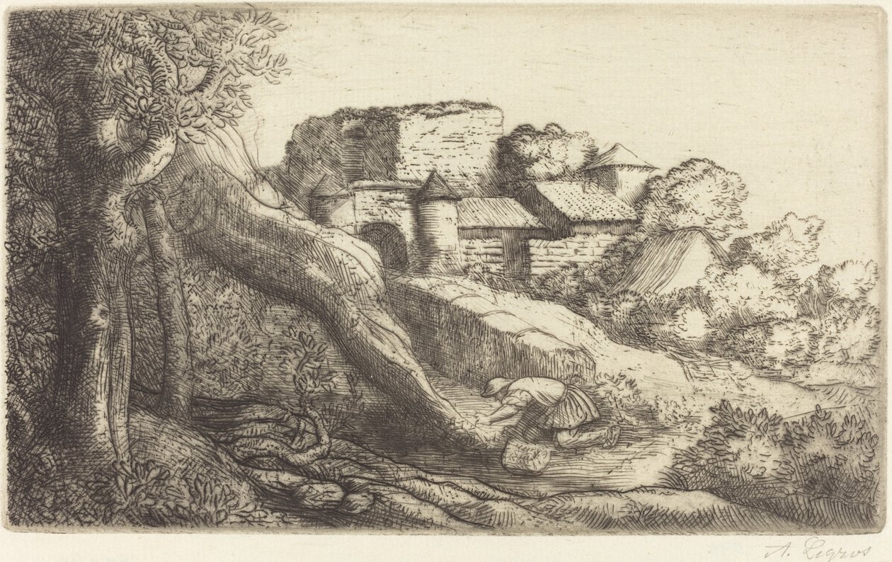 Kleine grasbrander door Alphonse Legros