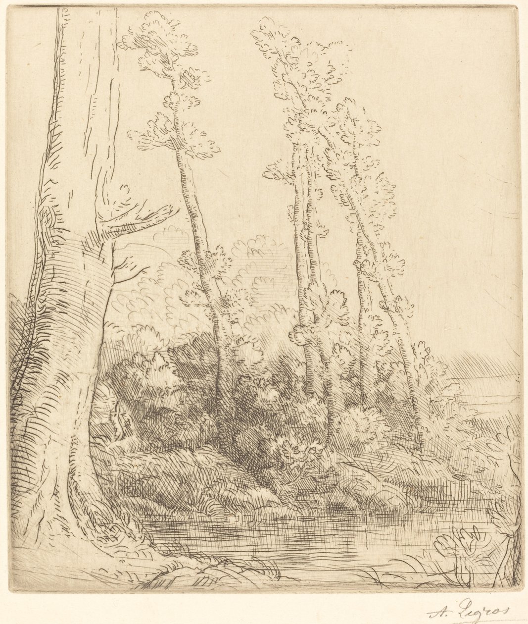 De kleine vijver door Alphonse Legros