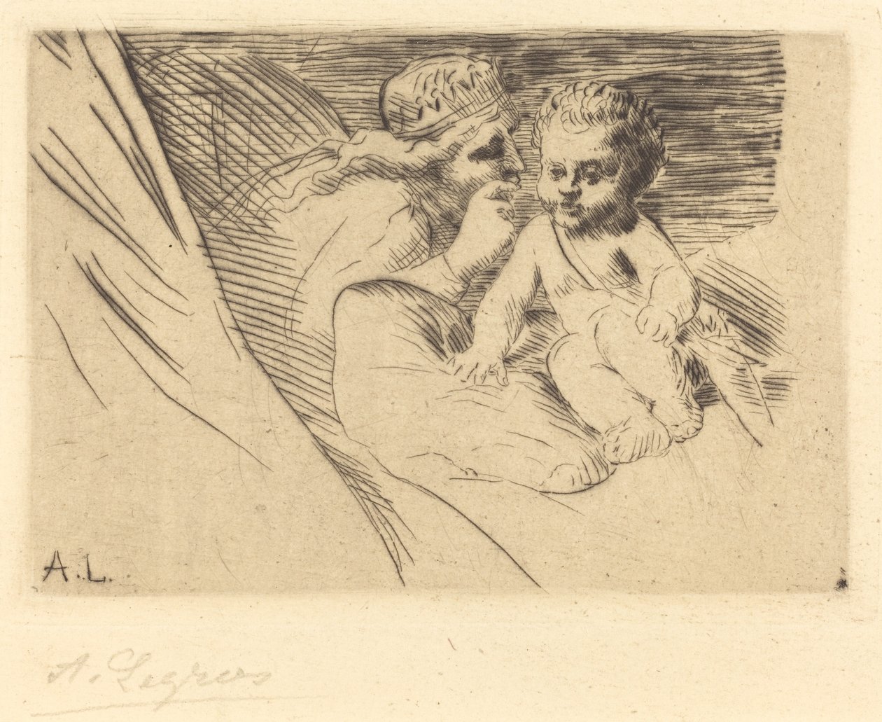 Mab en Cupido door Alphonse Legros