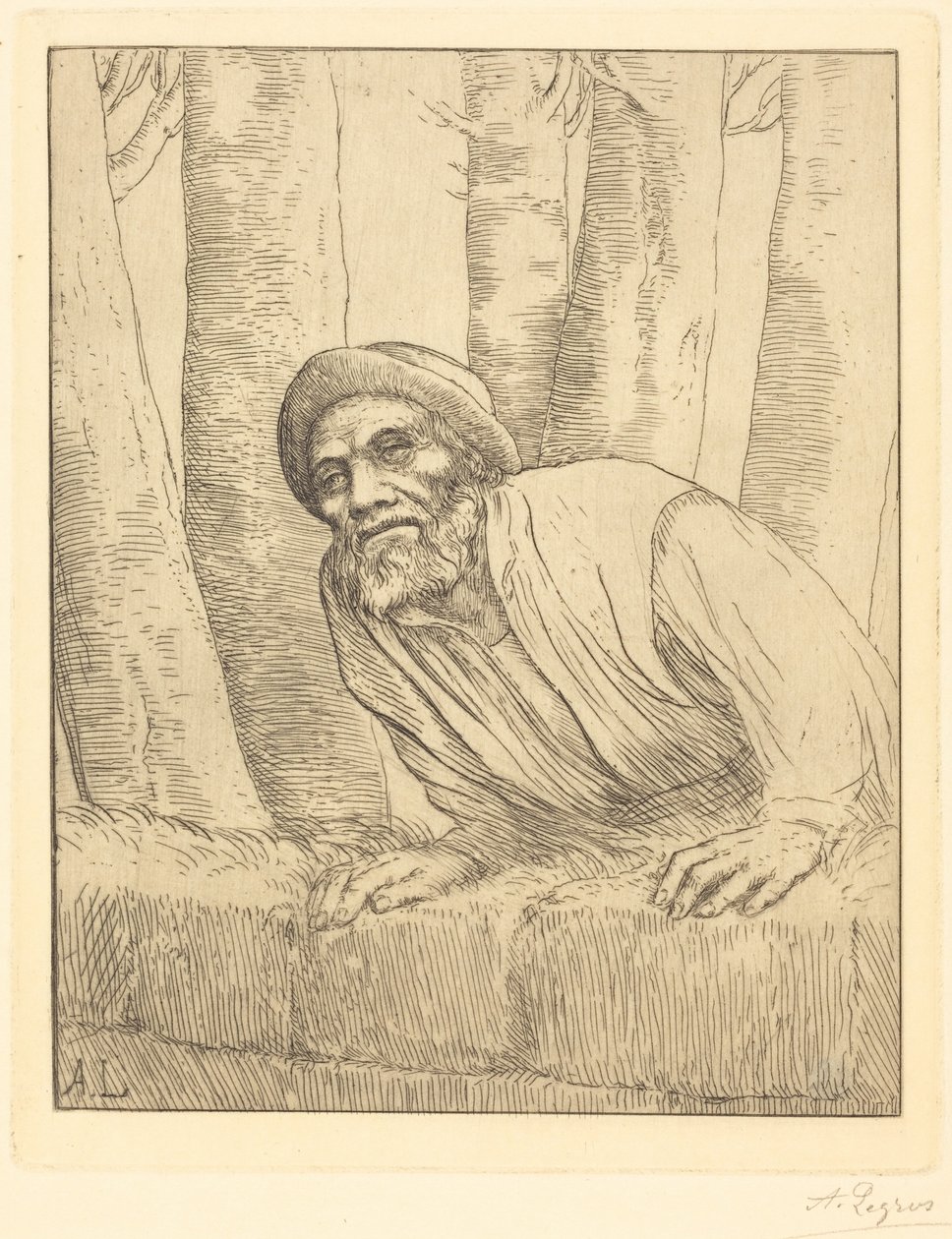 Man Climbing a Wall (Het klimmen) door Alphonse Legros