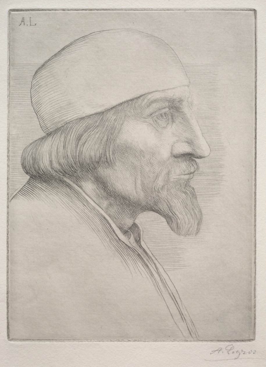 Man met een schedelmuts door Alphonse Legros