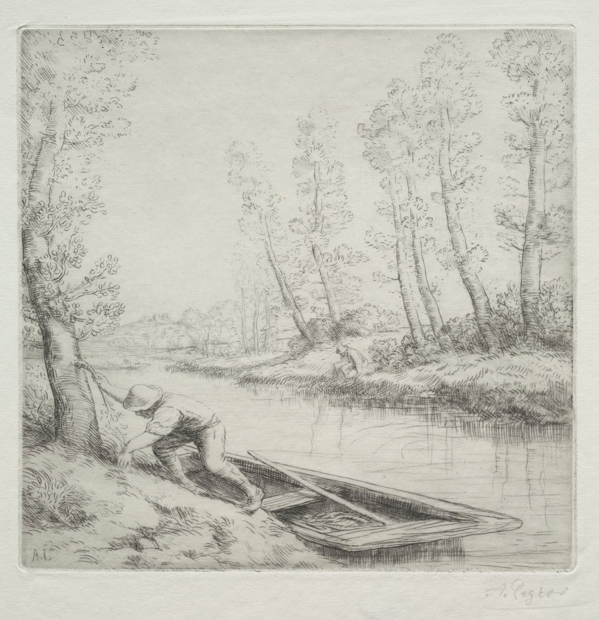 Ochtend aan de rivier door Alphonse Legros