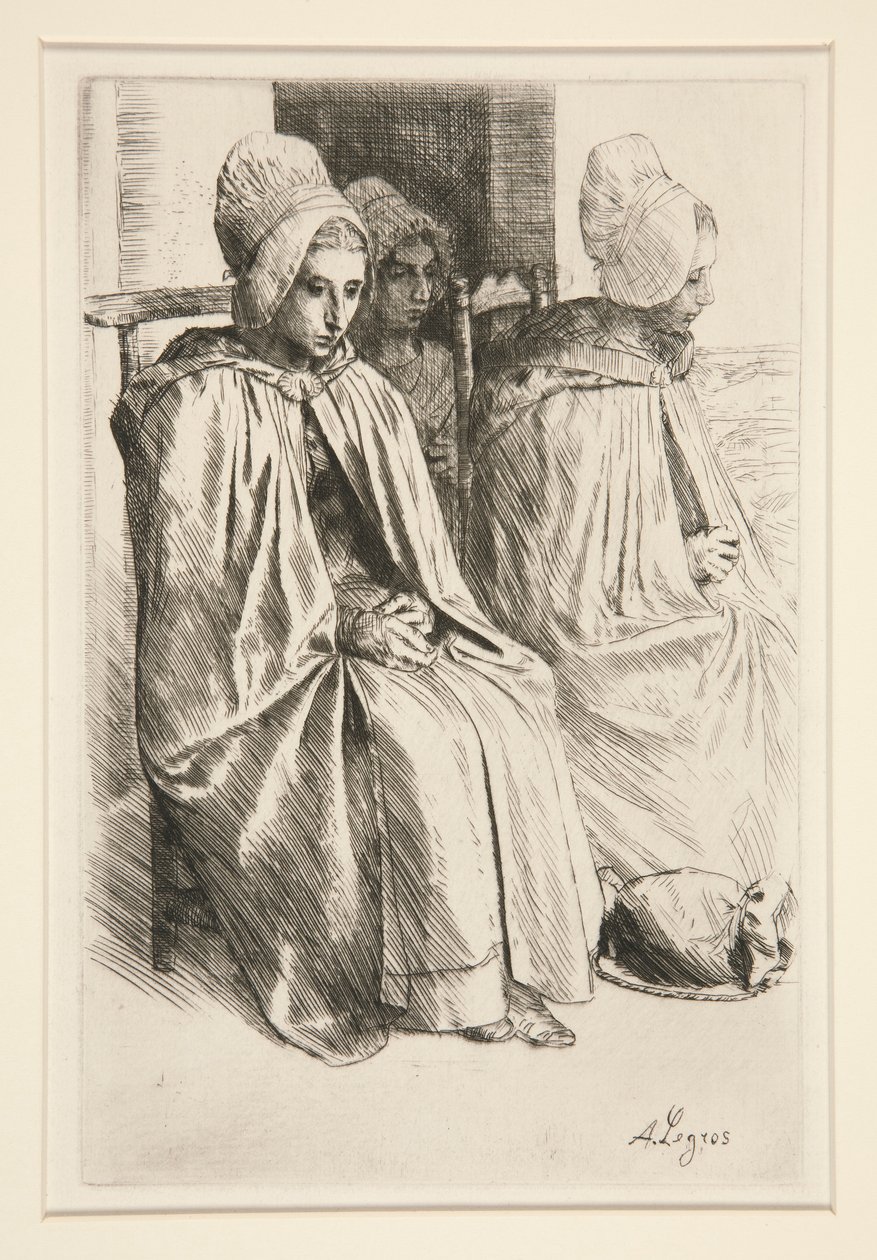 Boerinnen in de buurt van Boulogne door Alphonse Legros