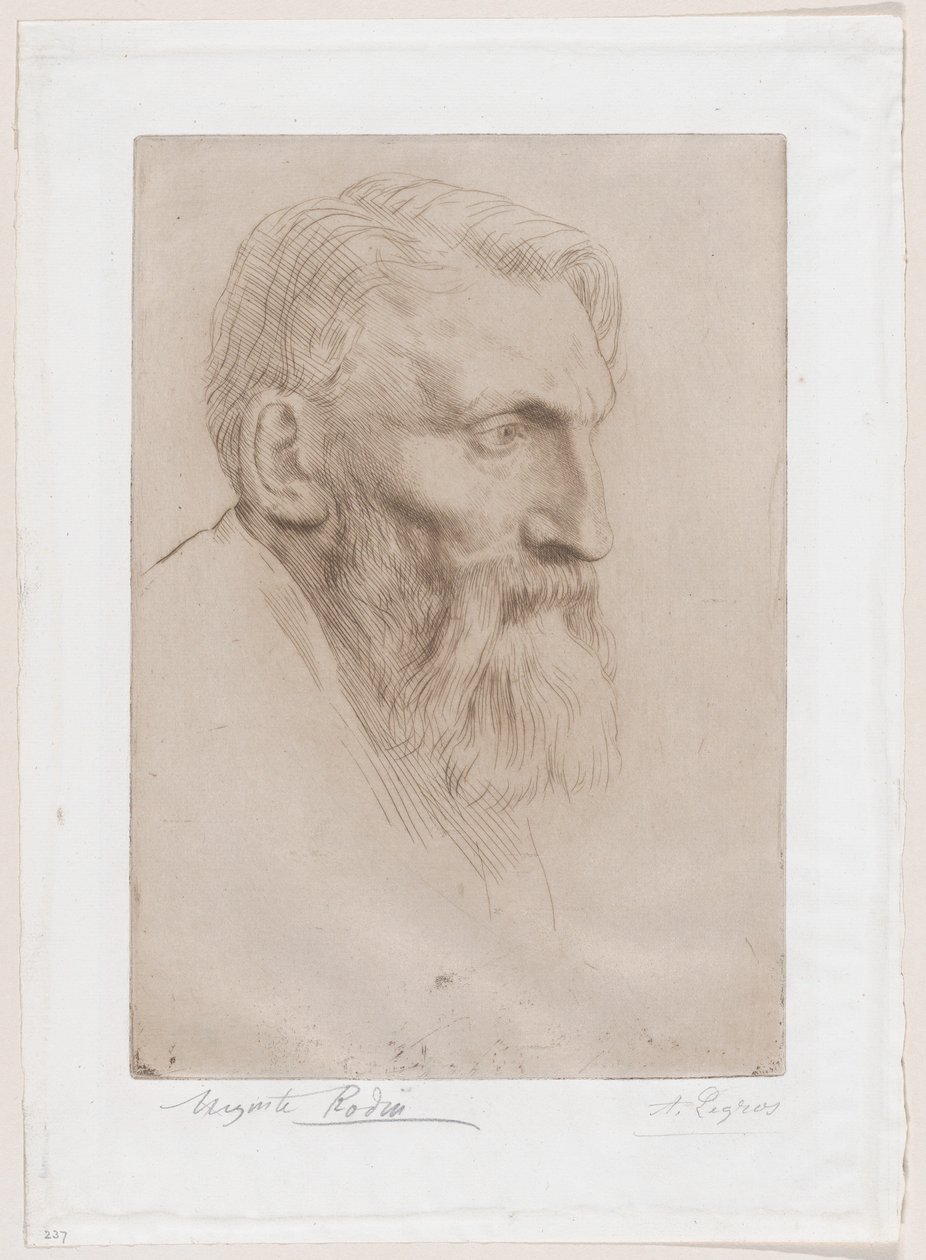 Portret van Auguste Rodin door Alphonse Legros