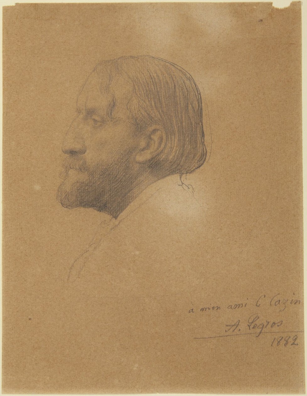 Portret van Jean-Charles Cazin () door Alphonse Legros