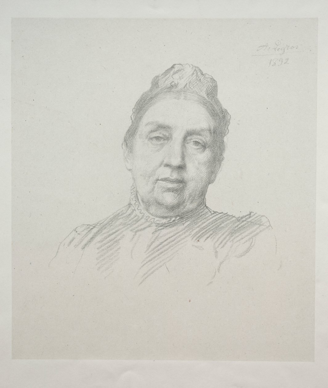 Portret van Madame Kemp, Vooraanzicht (3e Plaat) door Alphonse Legros