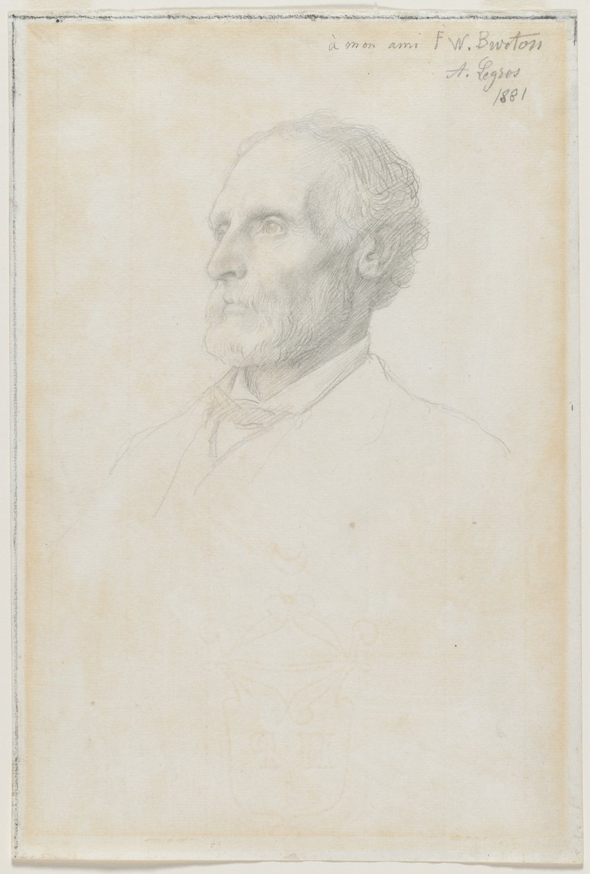 Portret van Sir Frederick W. Burton, directeur van de National Gallery, Londen, 1881 door Alphonse Legros
