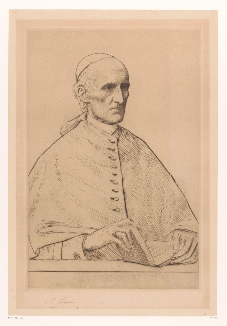 Portret van kardinaal Henry Eduard Manning, aartsbisschop van Westminster door Alphonse Legros