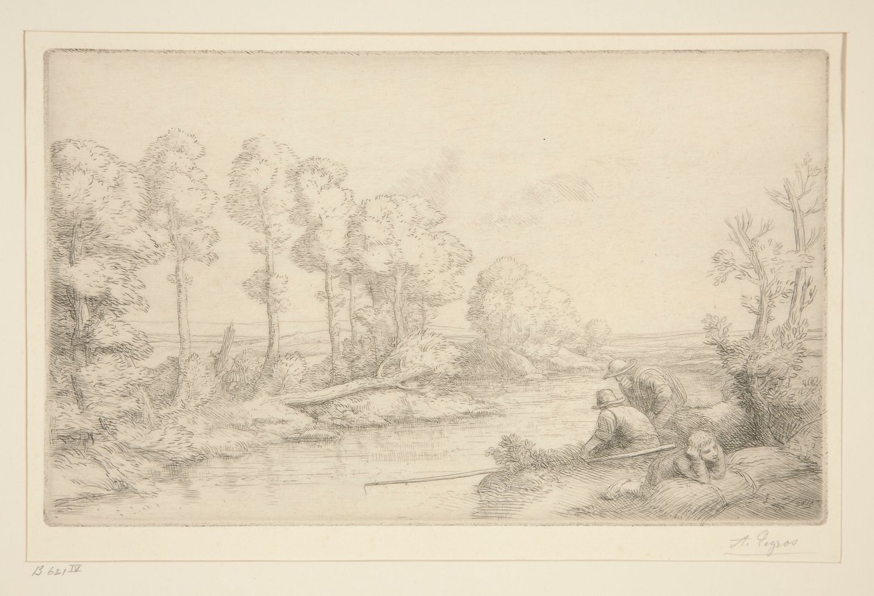 Rust aan de rivier door Alphonse Legros