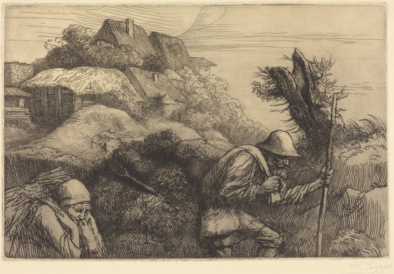 Return from the Woods (De terugkeer uit het bos) door Alphonse Legros