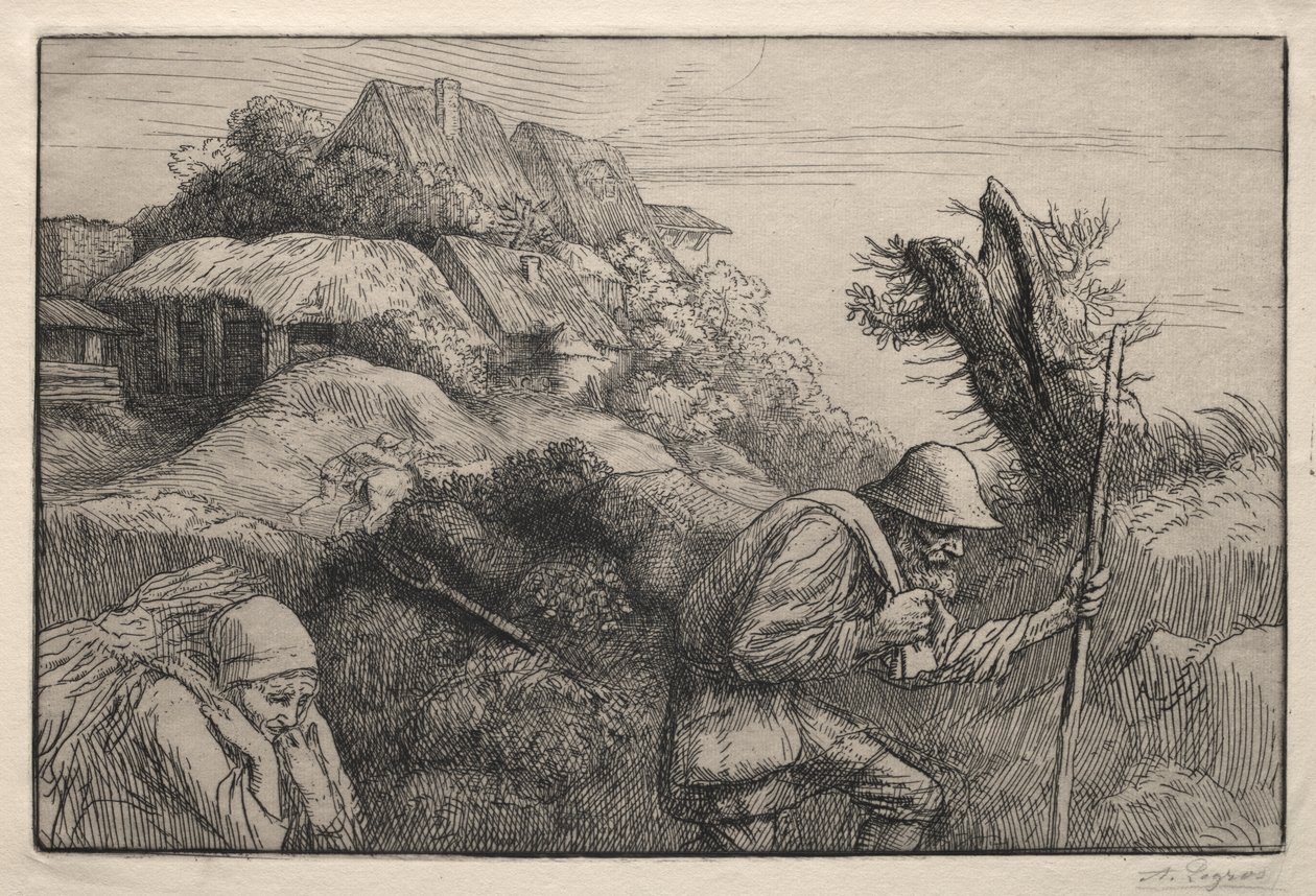 Terugkeer uit het bos (Le Retour du Bois) door Alphonse Legros