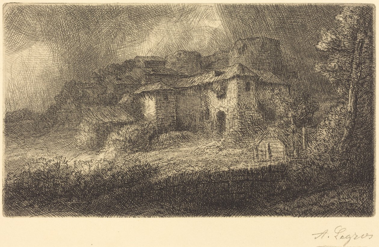 Ruïnes van een kasteel door Alphonse Legros