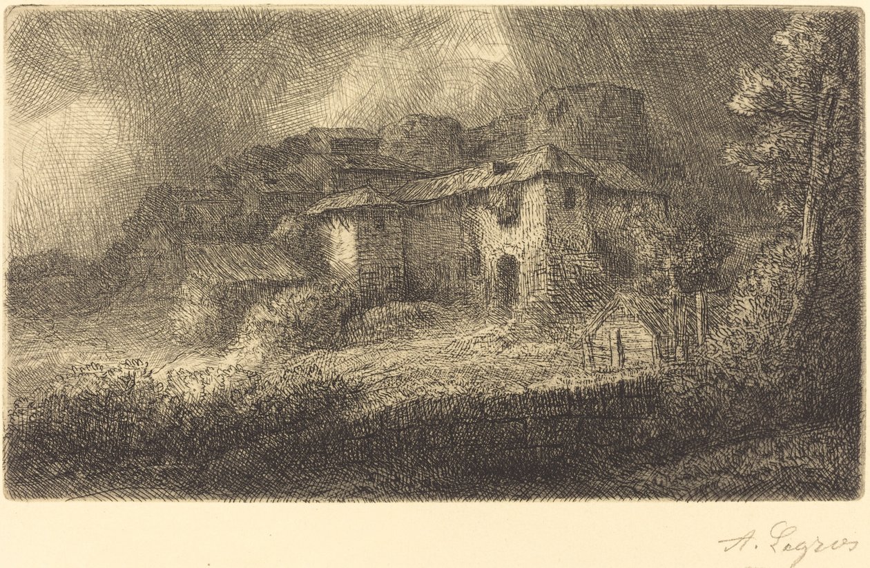 Ruïnes van een kasteel Les ruines du chateau door Alphonse Legros