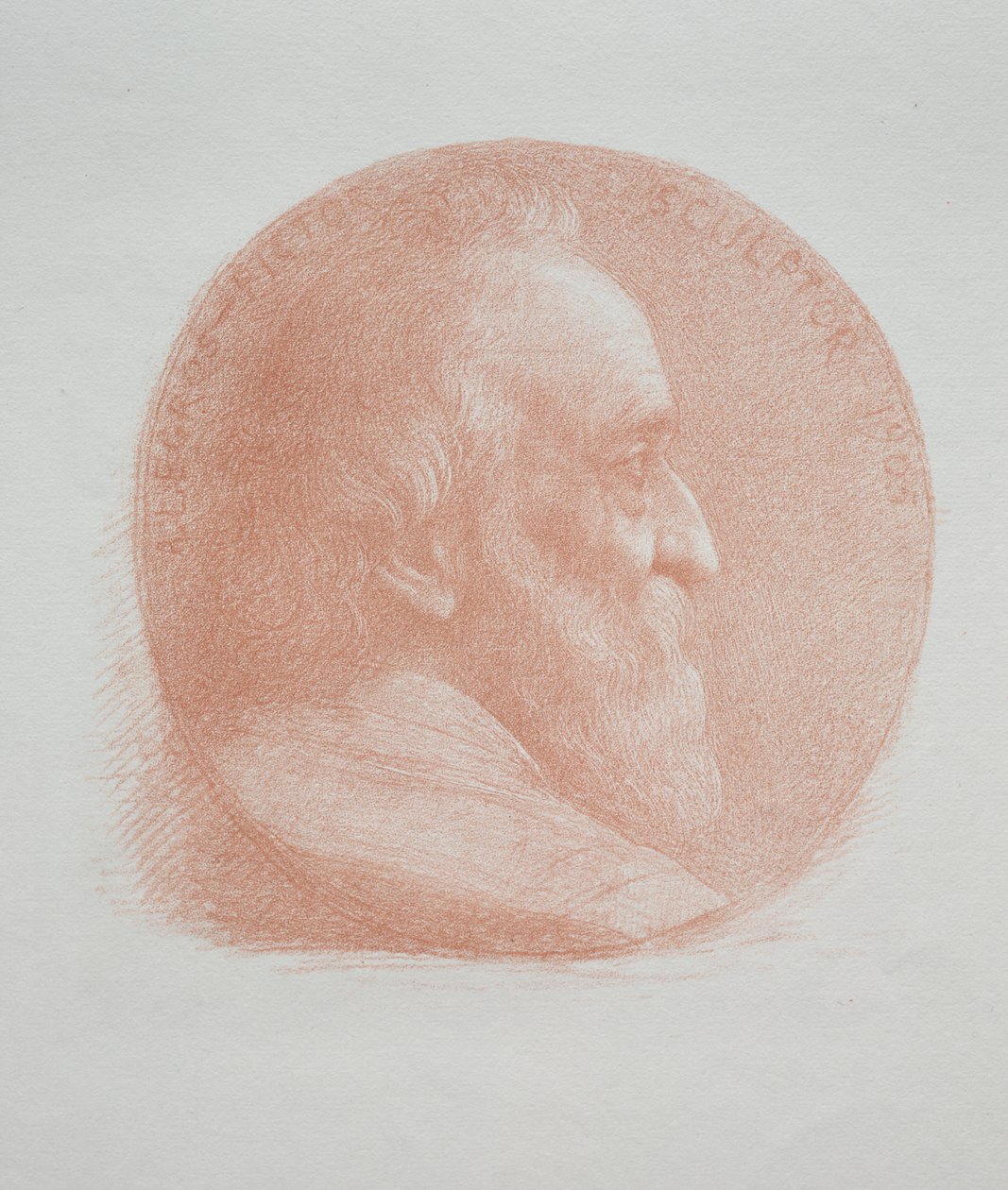 Zelfportret, Medaillon nr. 2 (11e plaat) door Alphonse Legros