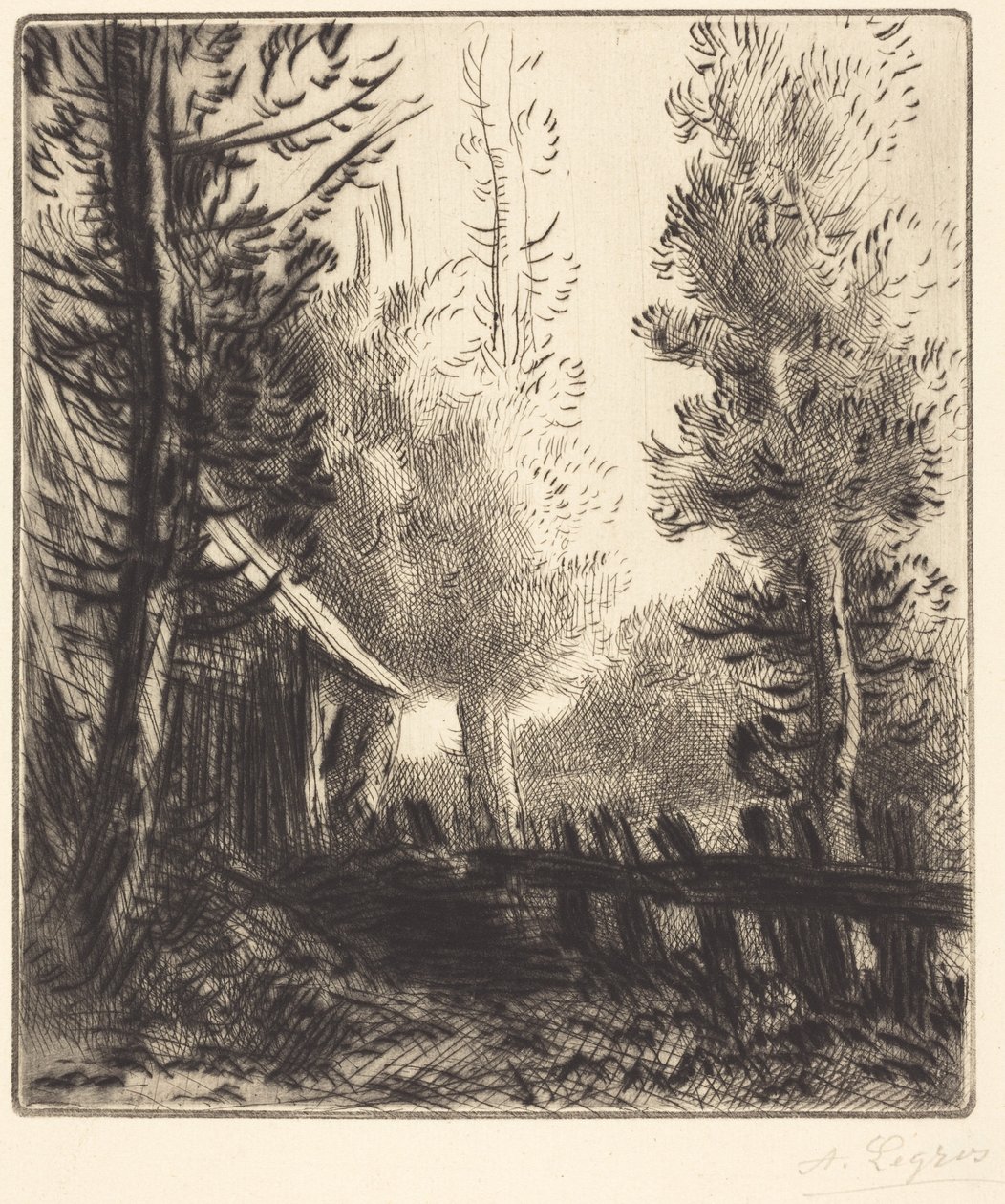 Schuur (Le hangar) door Alphonse Legros