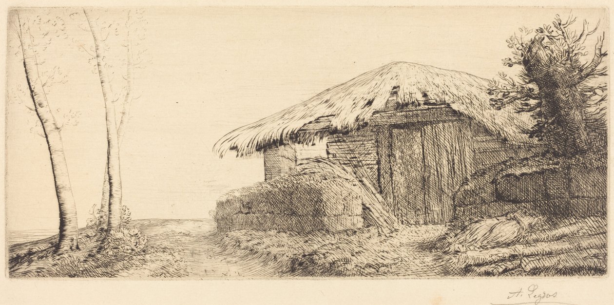 Herdershut op een heuvelhelling door Alphonse Legros