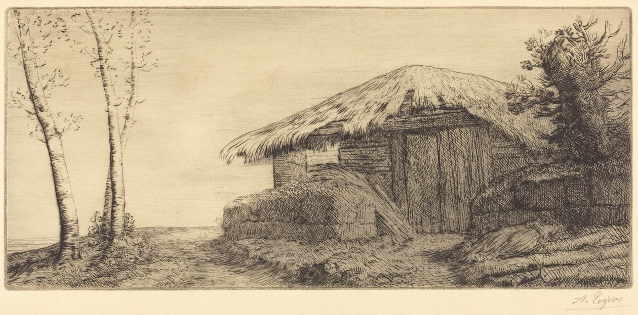Herdershut op een heuvelhelling door Alphonse Legros