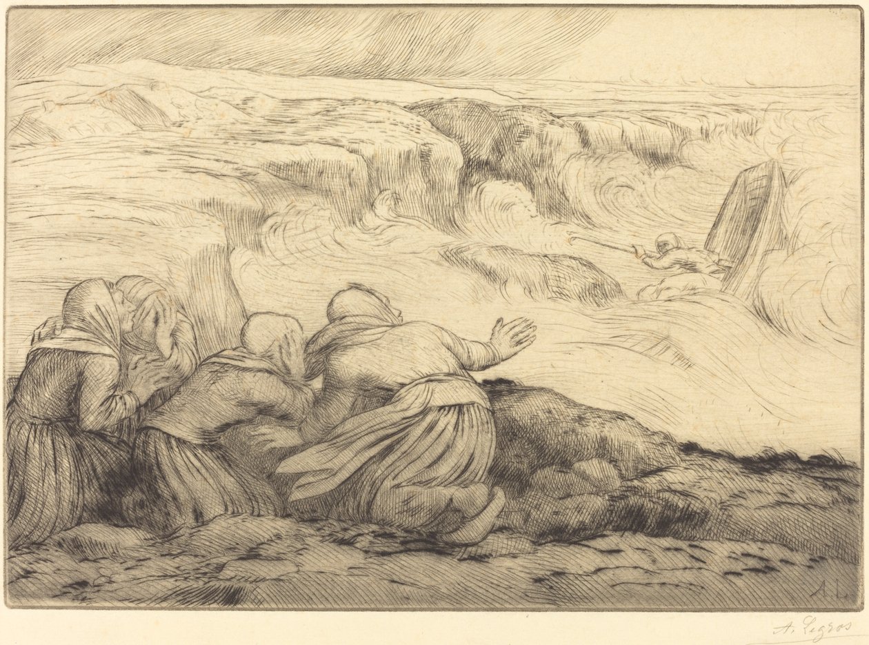 Klein bootje in gevaar (Barque en peril) door Alphonse Legros