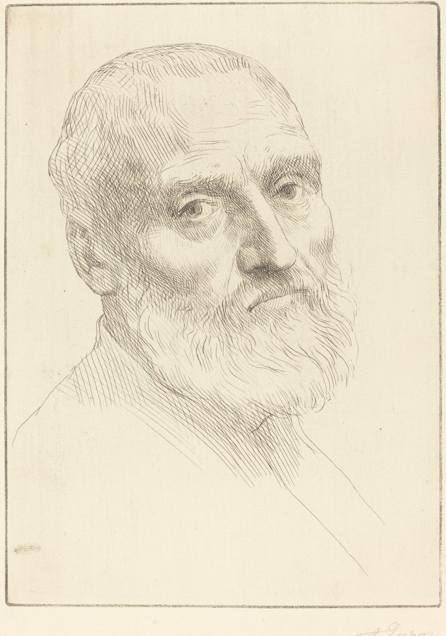 Studie voor hoofd van een man door Alphonse Legros