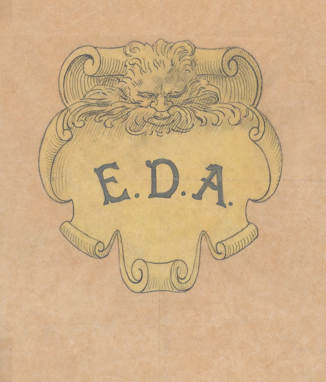 Studie voor een bronzen naamplaat voor Edward D. Adams, ca. 1892 door Alphonse Legros