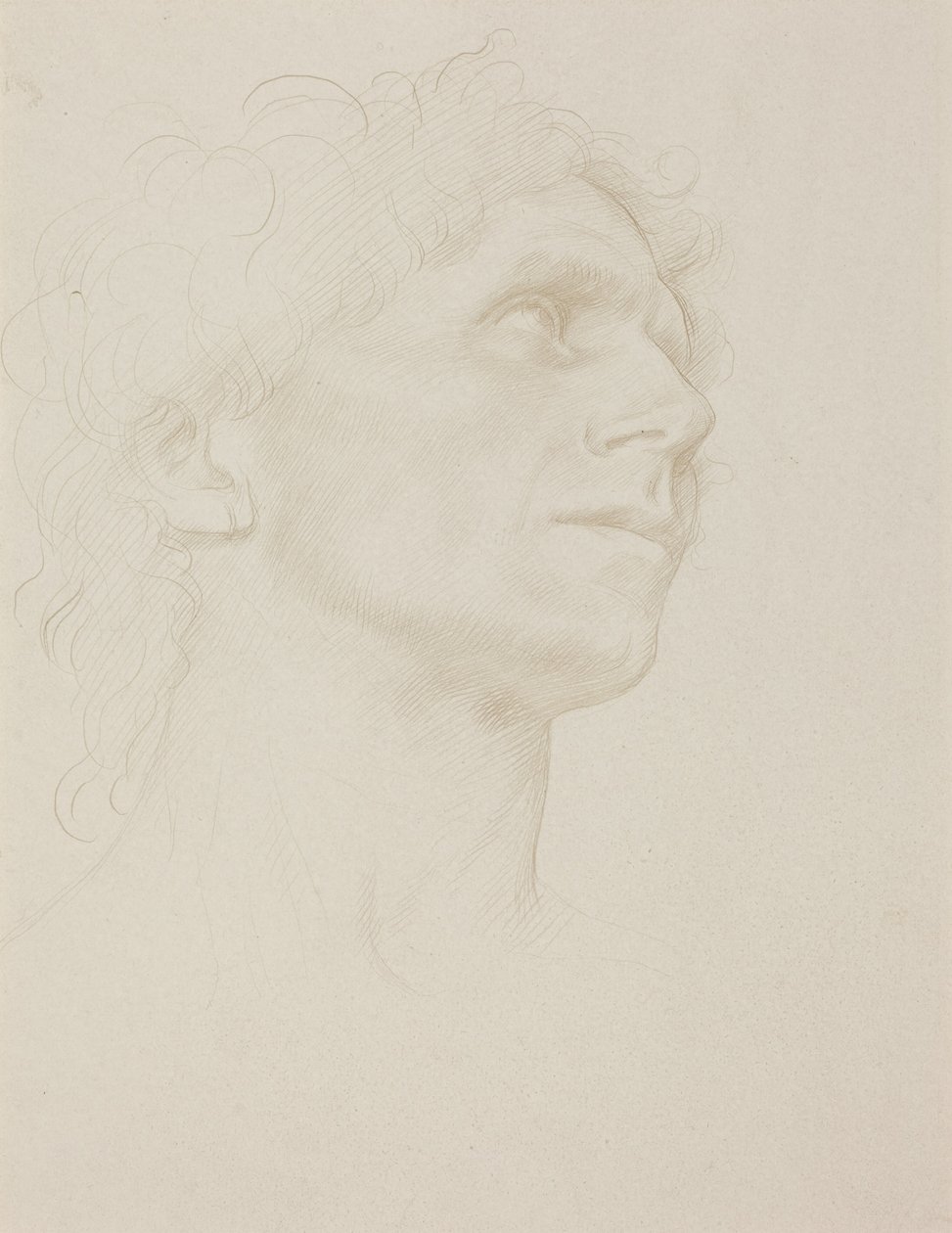 Studie naar het hoofd van een vrouw, naar rechts gedraaid door Alphonse Legros
