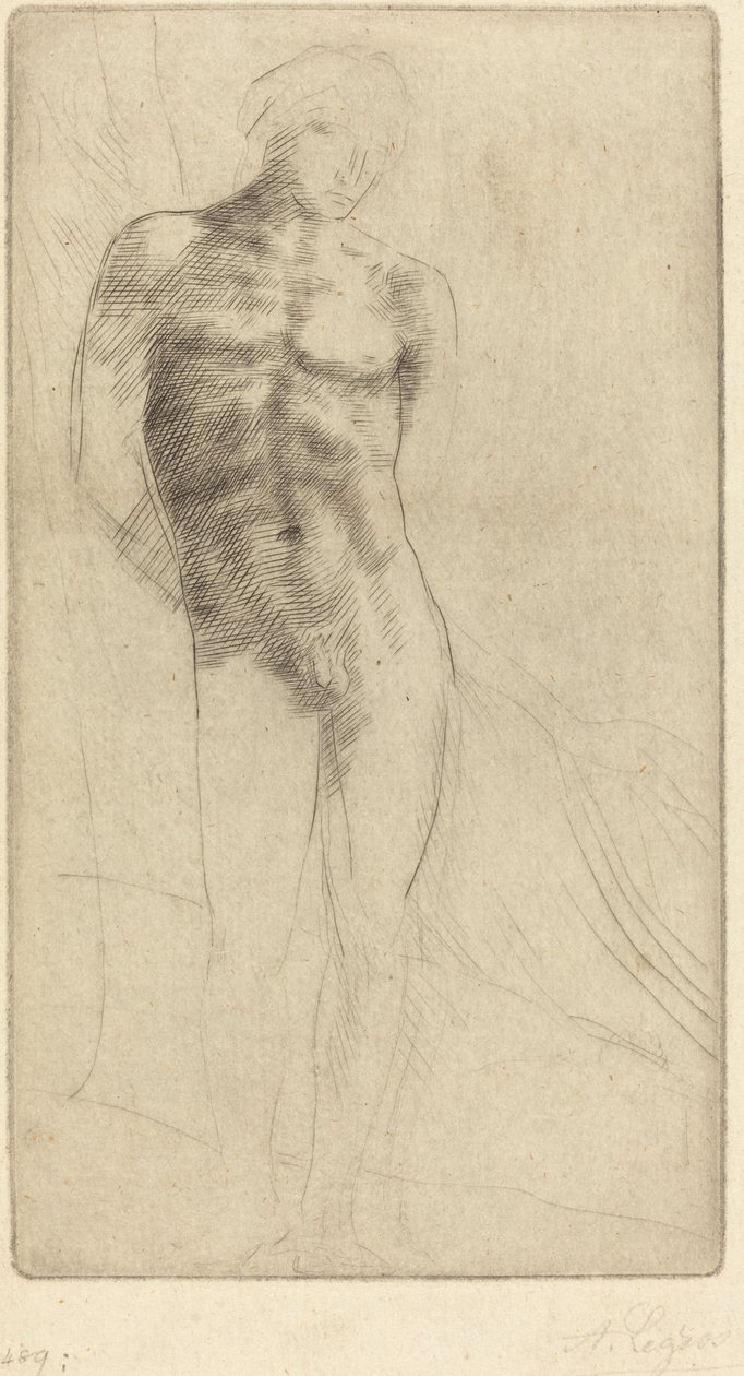 Studie van een Naaktfiguur door Alphonse Legros