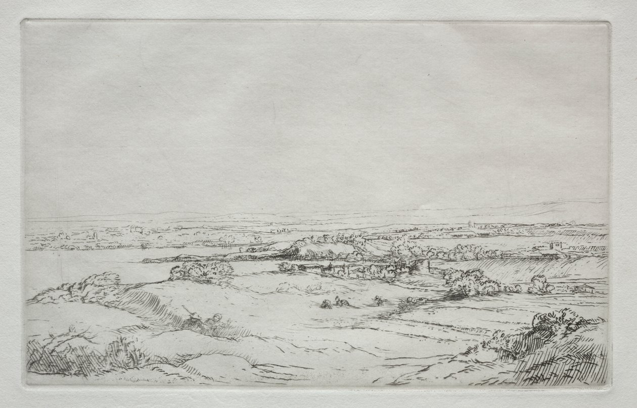De weide bij het meer (La Plaine Près Du Lac) door Alphonse Legros