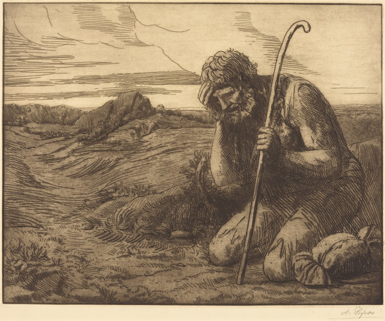 De verloren zoon, 6e blad („Het verloren kind“) door Alphonse Legros