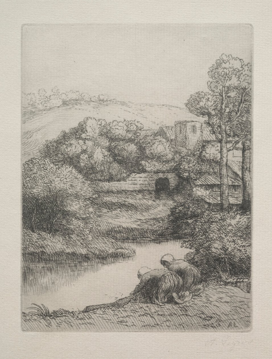 Het washuis Le Lavoir, Dite Les Laveuses door Alphonse Legros