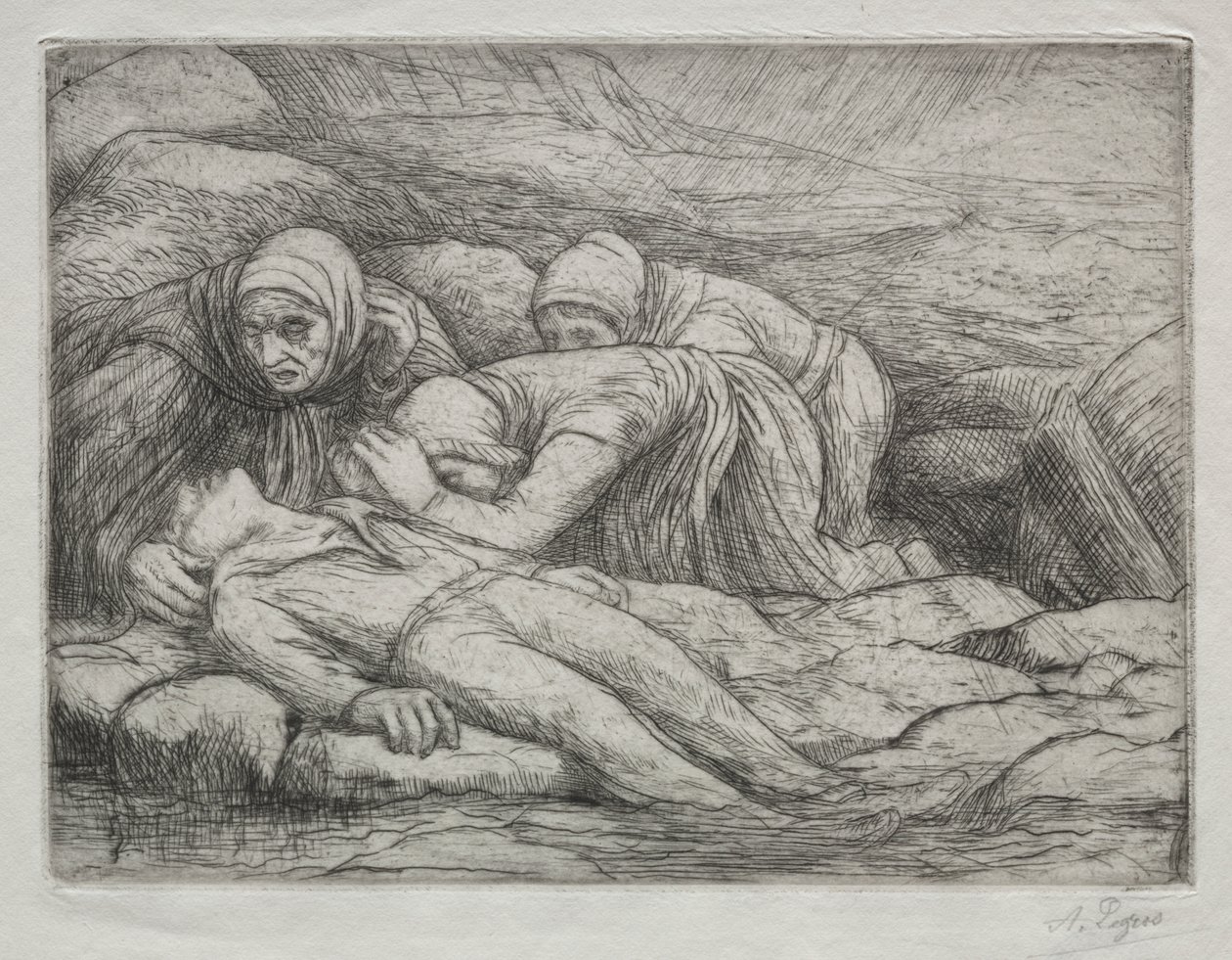 Triomf van de Dood: De Dood bij een Zeemansfamilie door Alphonse Legros