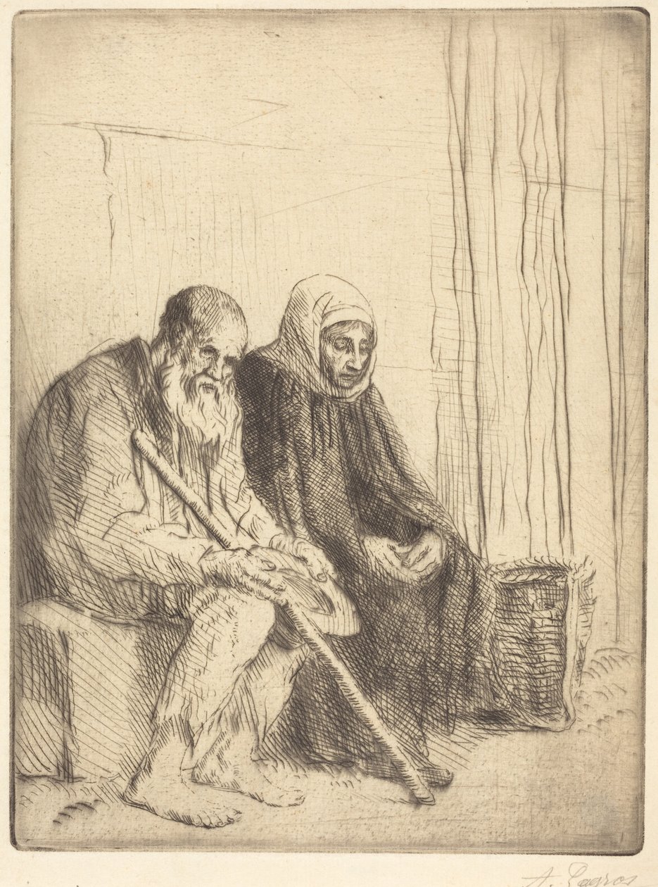 Twee bedelaars door Alphonse Legros