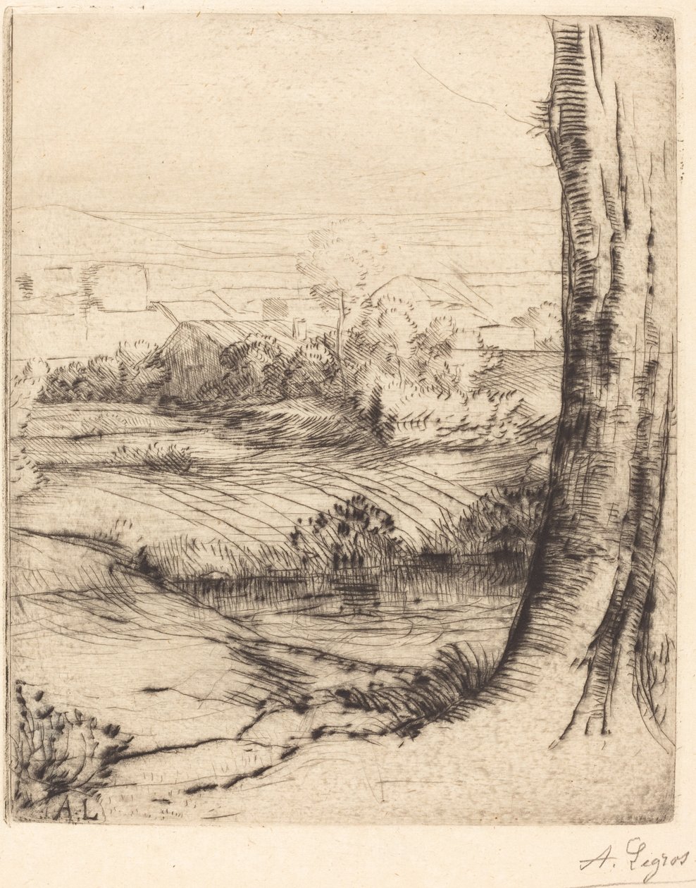 Uitzicht op Riet Coin de roseau door Alphonse Legros