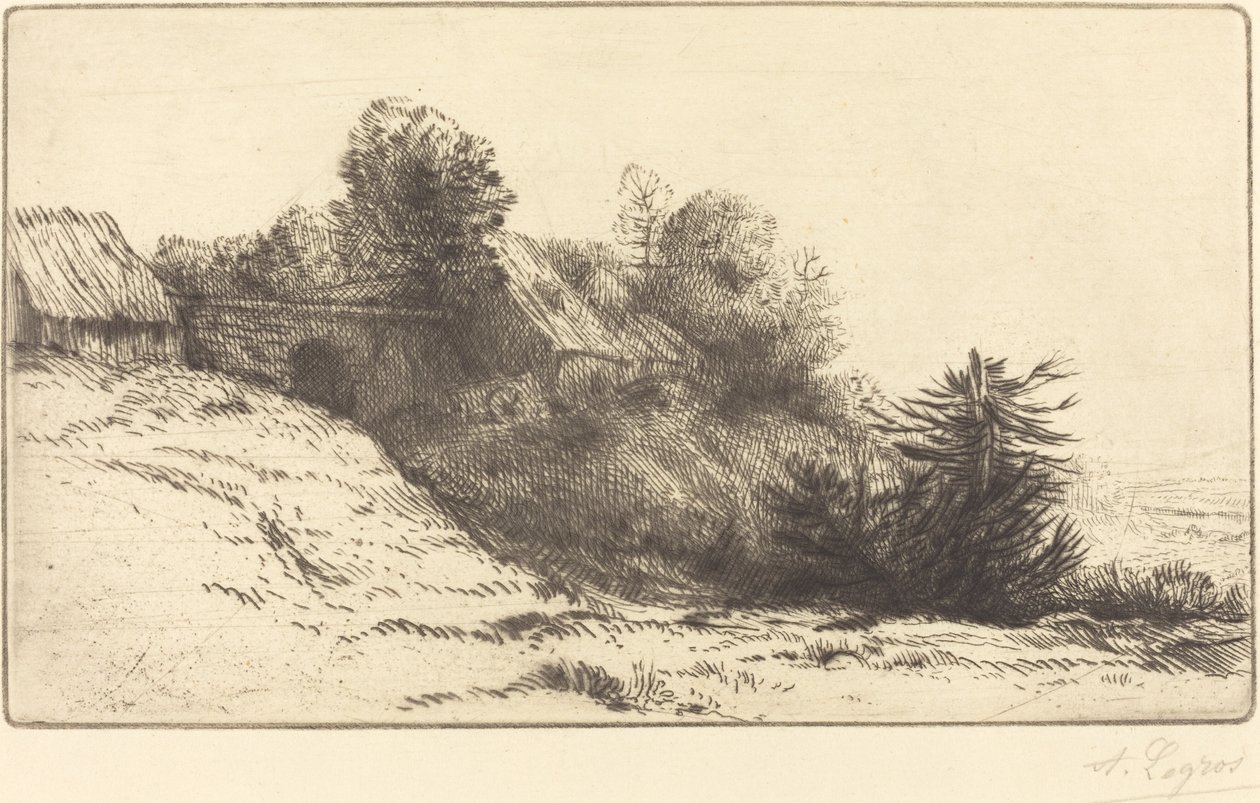 Uitzicht op een Boerderij, 2e plaat door Alphonse Legros