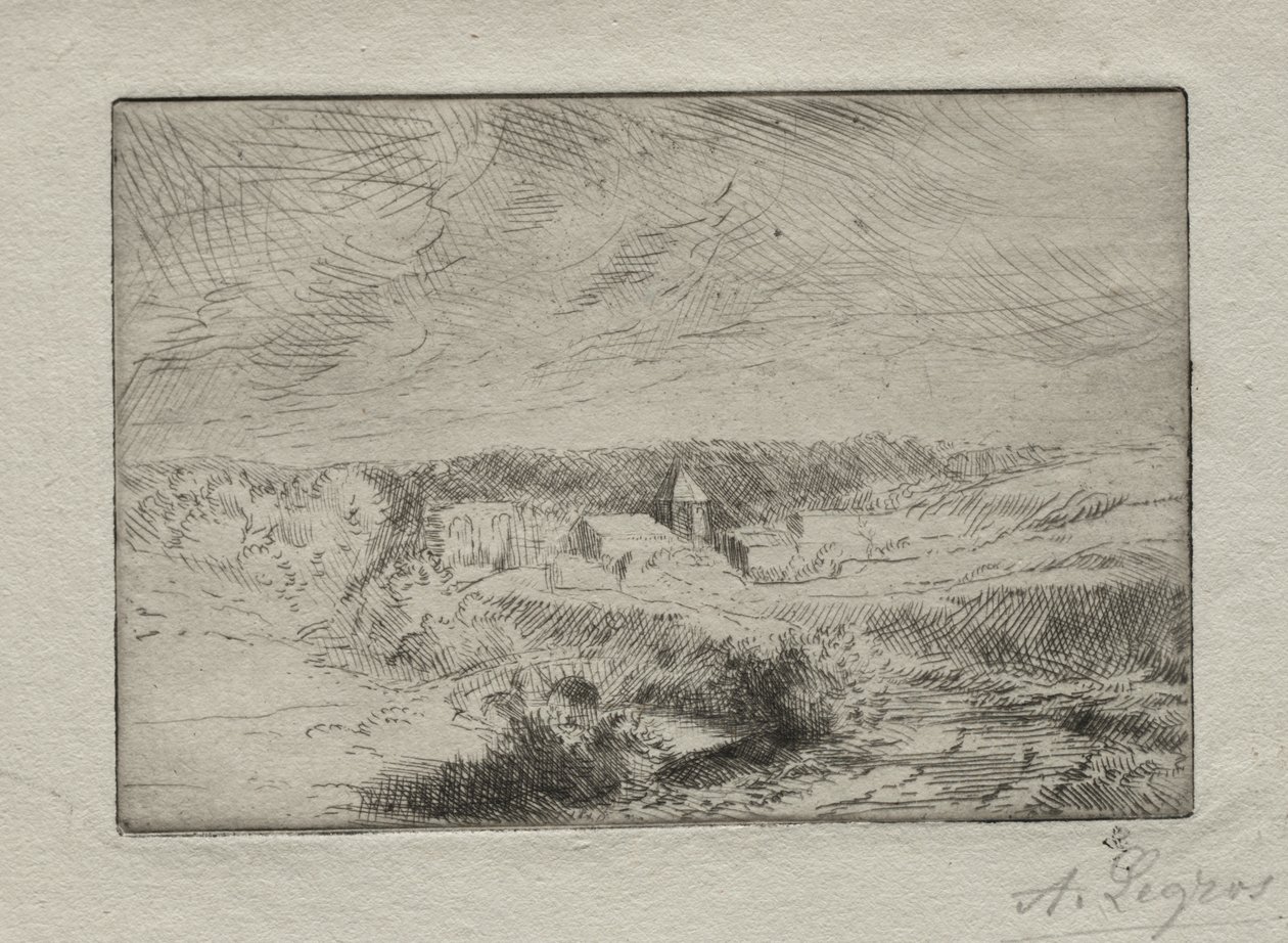 Dorp Wimille, nabij Boulogne door Alphonse Legros