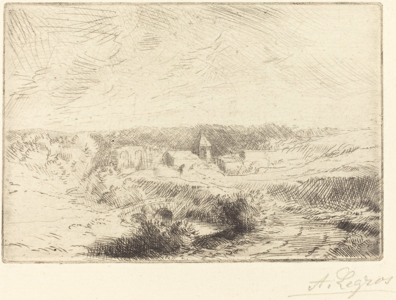 Dorp Wimille, nabij Boulogne door Alphonse Legros