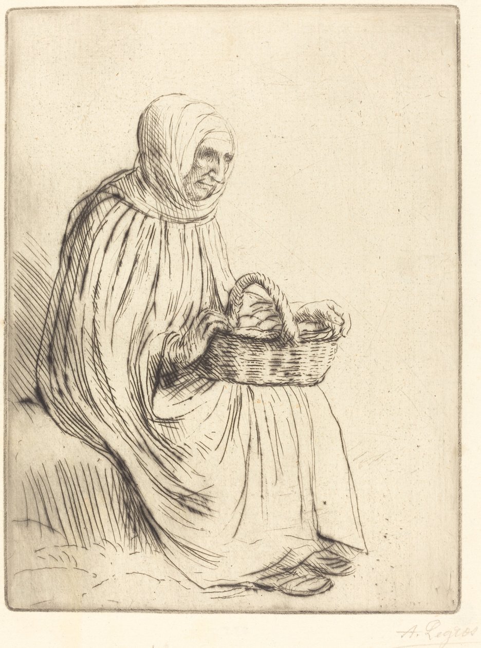 Marktvrouw door Alphonse Legros