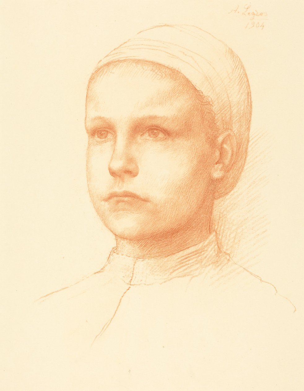 Young Peasant (Jonge boerin) door Alphonse Legros