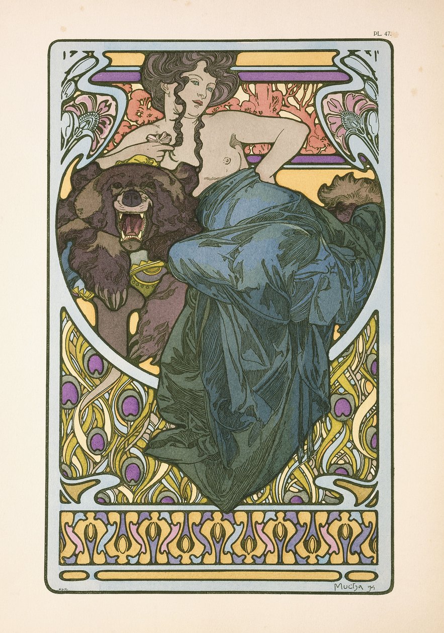 Plaat 47 uit het boek Documents Decoratifs, gepubliceerd in 1902 door Alphonse Mucha