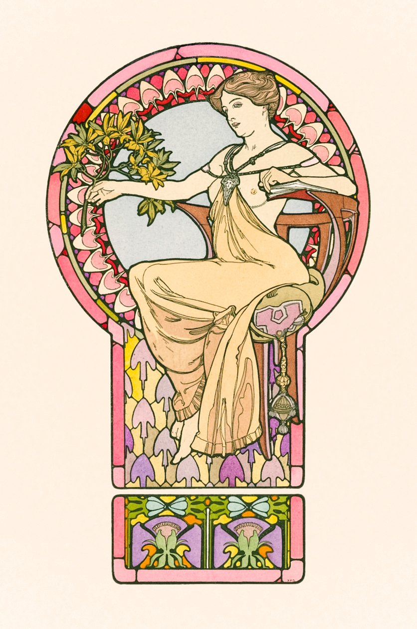 Zonder titel uit Documents Décoratifs door Alphonse Marie Mucha