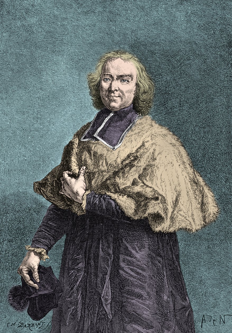 Portret van kardinaal de Fleury (Gravure) door Alphonse Marie de Neuville