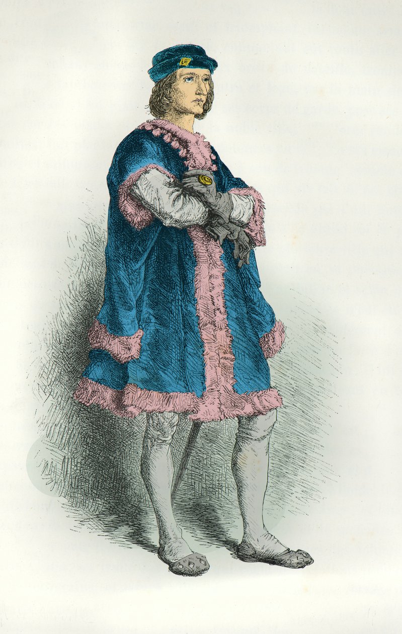 Portret van Charles 8 (Gravure) door Alphonse Marie de Neuville