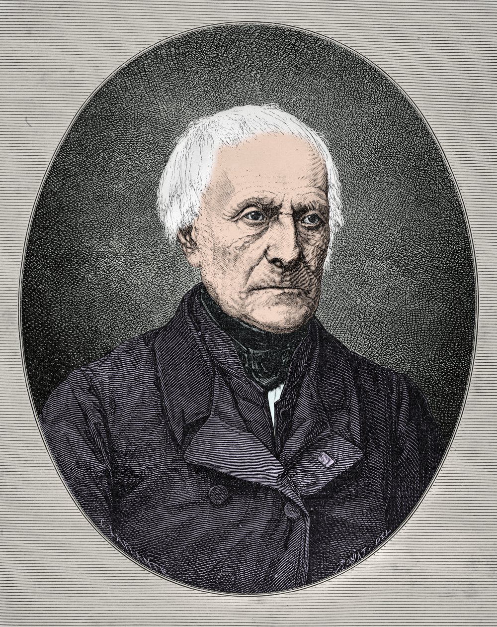 Portret van Francois Guizot (Gravure) door Alphonse Marie de Neuville