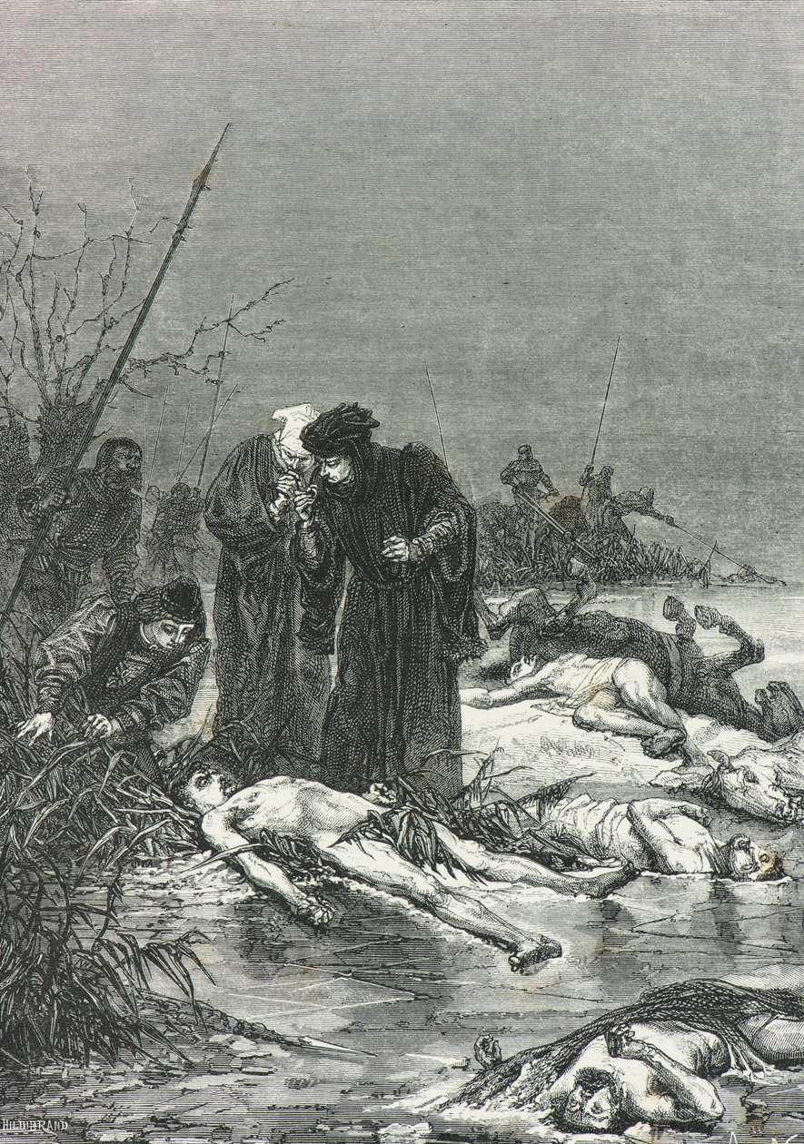 Het lichaam van Charles de Temeraire wordt gevonden na de slag bij Nancy door Alphonse Marie de Neuville