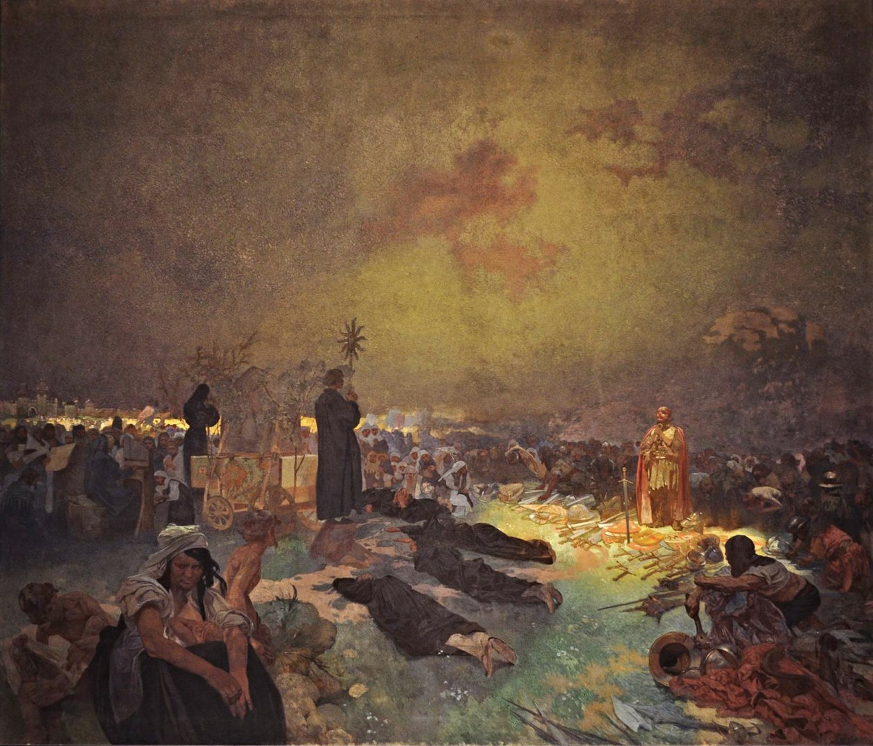Na de Slag om de Vítkov-heuvel De cyclus Het Slavische Epos door Alphonse Mucha