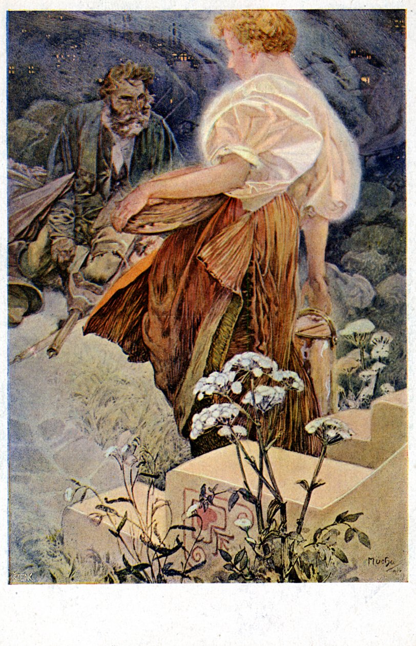 Zalig zijn de barmhartigen, want zij zullen barmhartigheid verkrijgen, 1906 door Alphonse Mucha